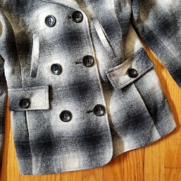 Maralyn & Me Juniors Plaid Peacoat Black Small - Picture 3 of 7
